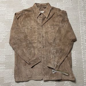 NWT Perry Ellis Men’s Leather Suede Button Down